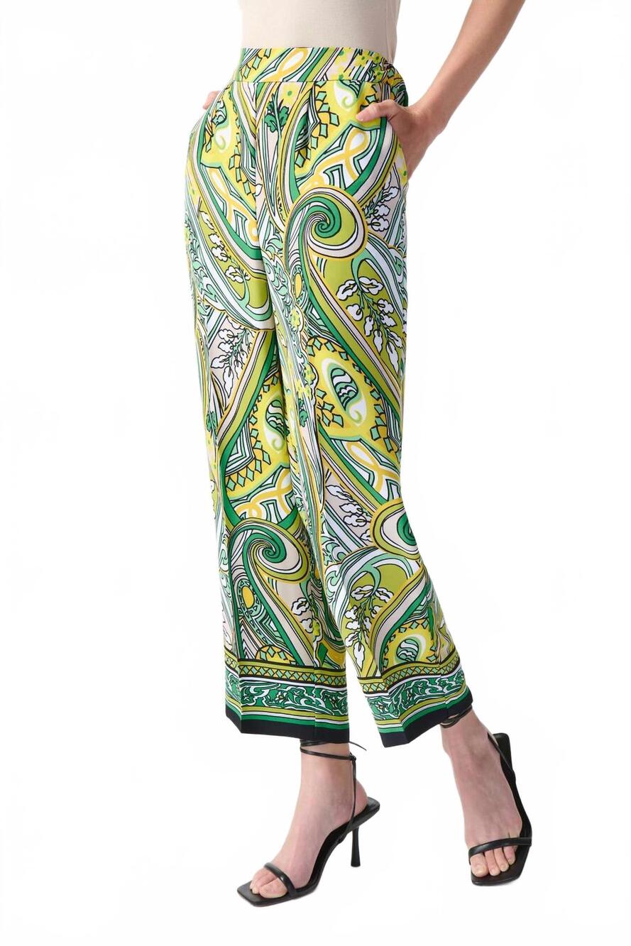NEW JOSEPH RIBKOFF women's crop print pant in paisley